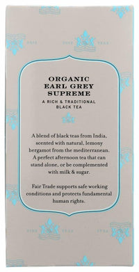 Harney & Sons Premium Tea, Organic Earl Grey Supreme Black Tea, Individually Wrapped Tea Bags, 20/box