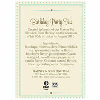 Harney & Sons Birthday Party Tea, Decaf, Sachets Decaffeinated 30 Count