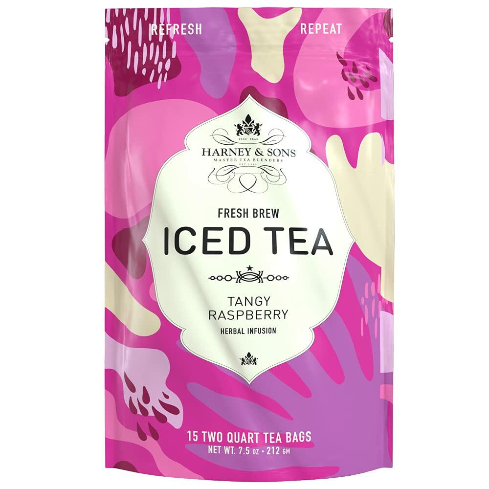 Harney & Sons Tangy Raspberry Iced Tea, Fresh Brew, Brews up to 30 Quarts, 15 Count
