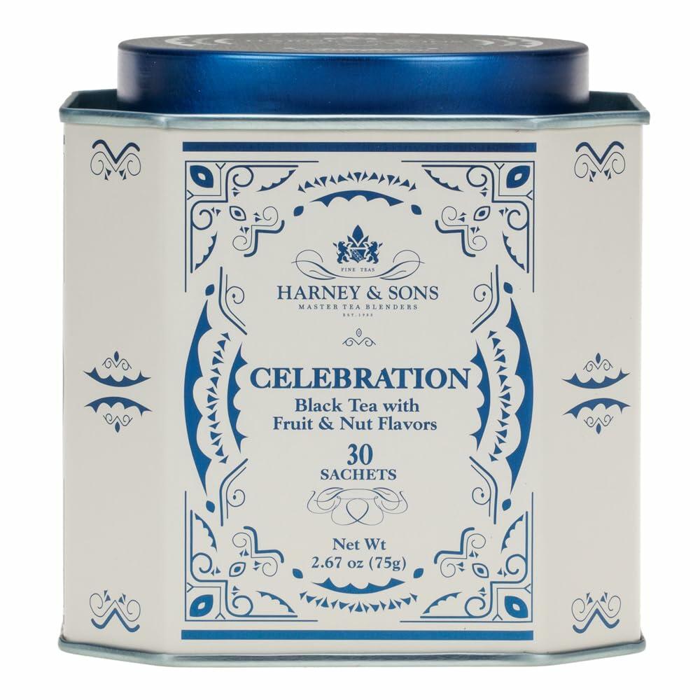 Harney & Sons Celebration, Black Tea w/Apricot, Hazelnut, and Cinnamon Flavor, 30 Count