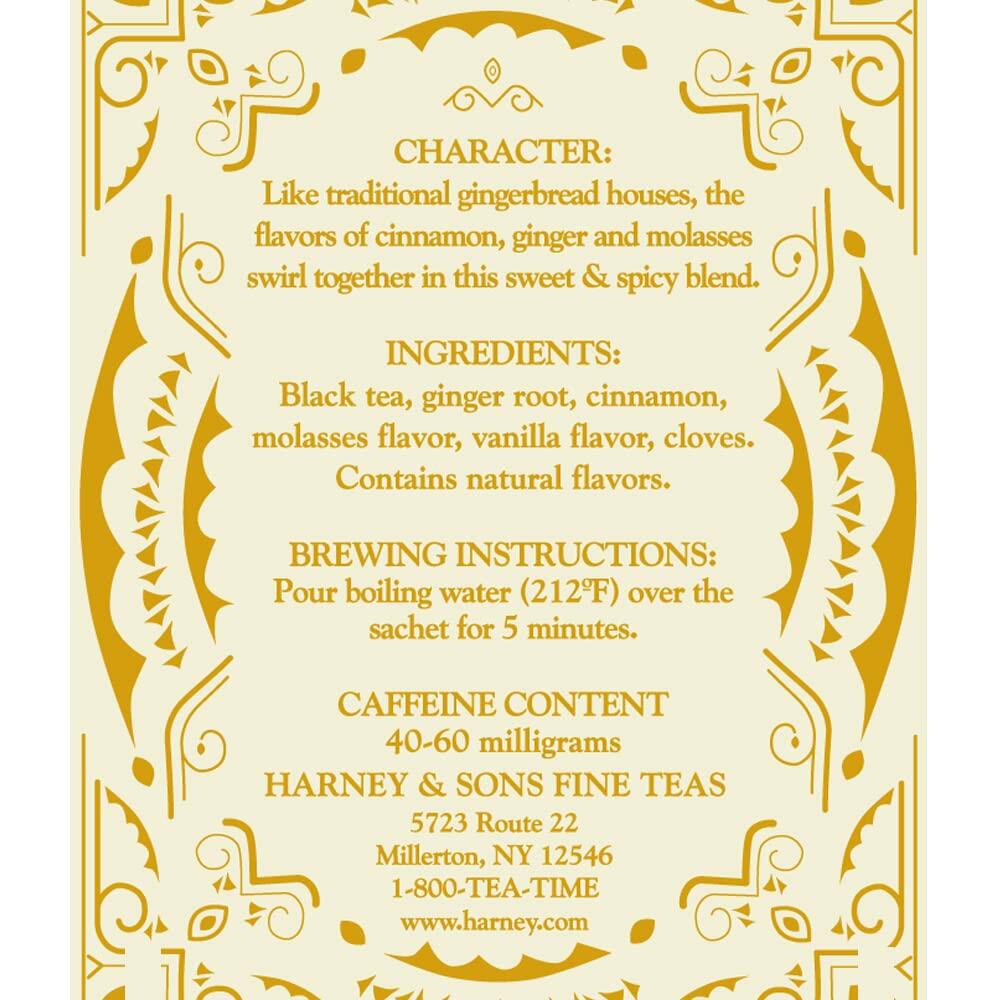 Harney & Sons Gingerbread Tea, 30 Sachets of Gingerbread Festival, a Black Tea with Ginger & Cinnamon
