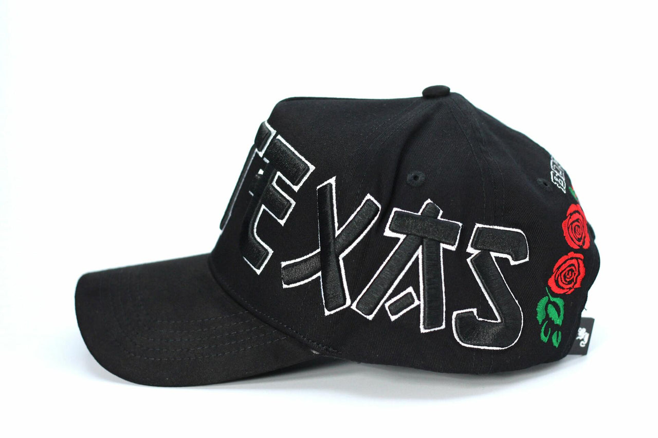 De Rancho A-frame Hat Selena - Texas (BLACK)