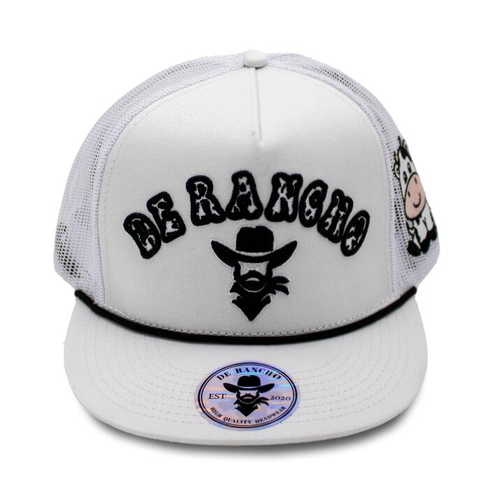 De Rancho Cow Print (WHITE) Dr077 Hat