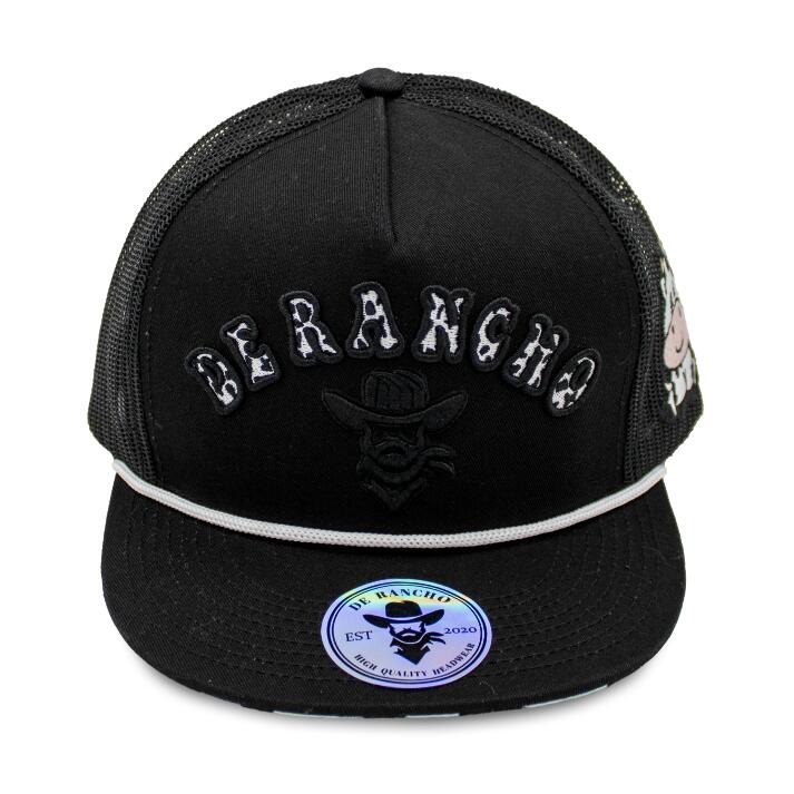 De Rancho Cow Print (BLACK) Dr080 Hat