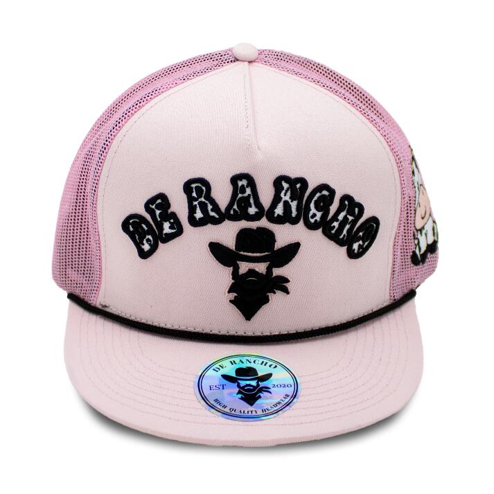 De Rancho Cow Print (PINK) Dr078 Hat