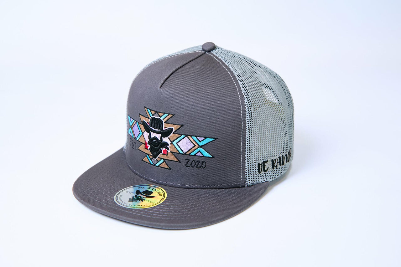 De Rancho Tribal Cross Cowboy Hat (GRAY) Dr024