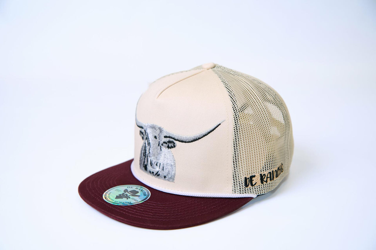 De Rancho Longhorn (CREAM/BURGUNDY) Dr042 Hat