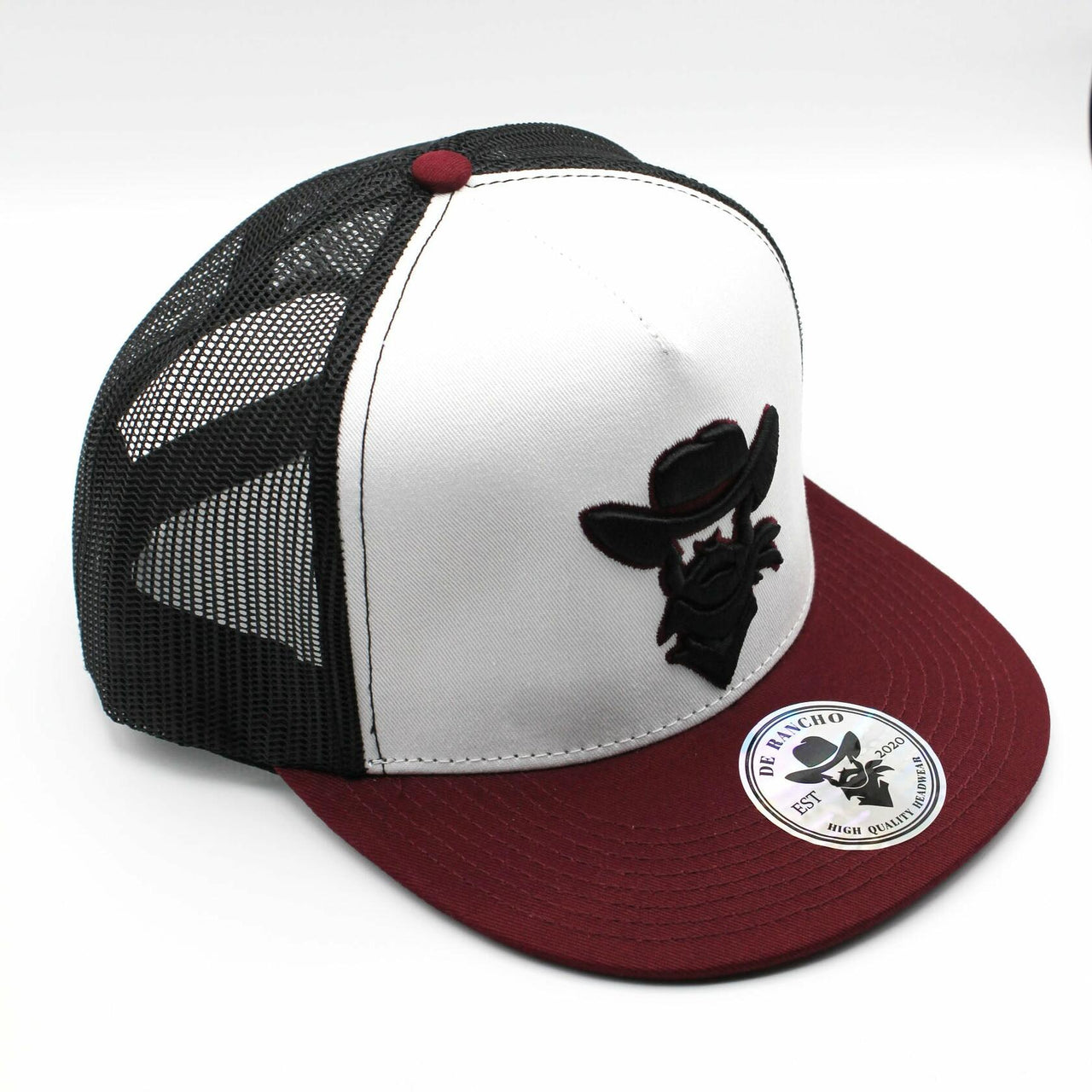 De Rancho White/burgundy Hat