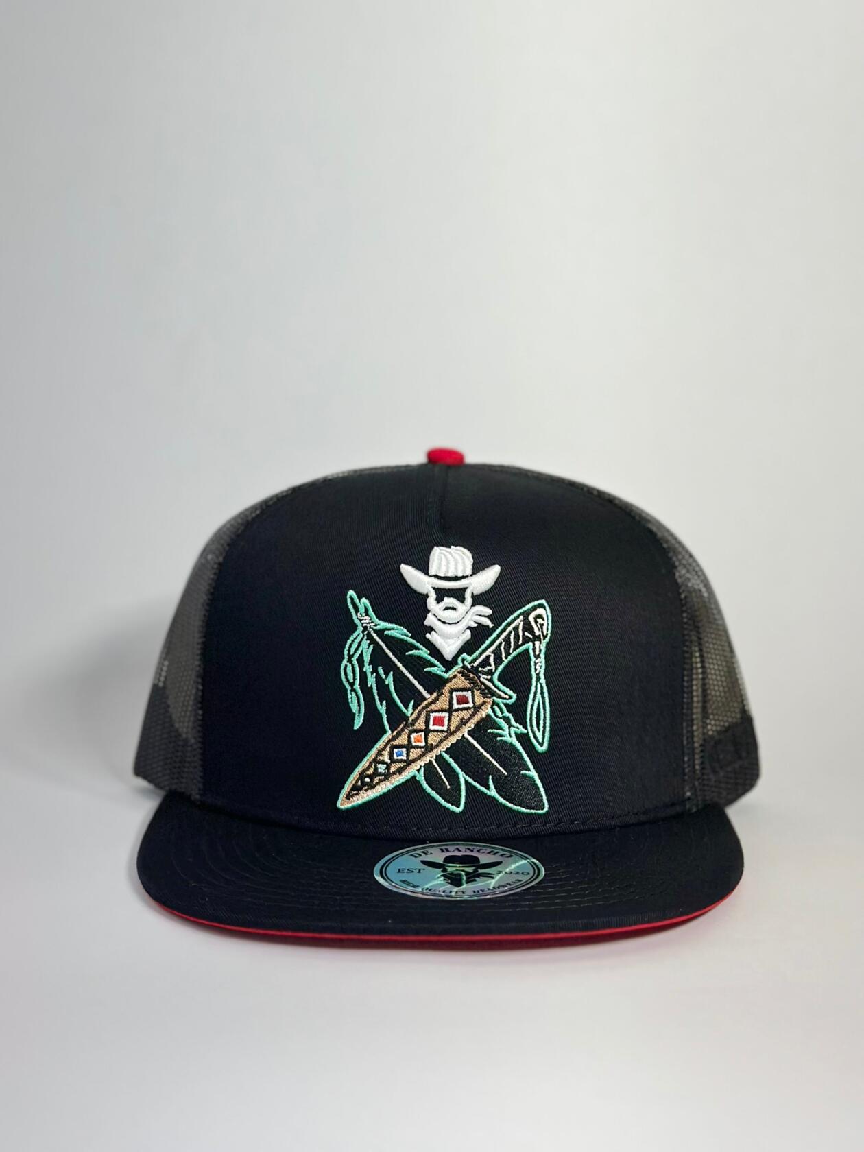 De Rancho Tribal Feather Knife Cowboy Hat (BLACK) Dr203