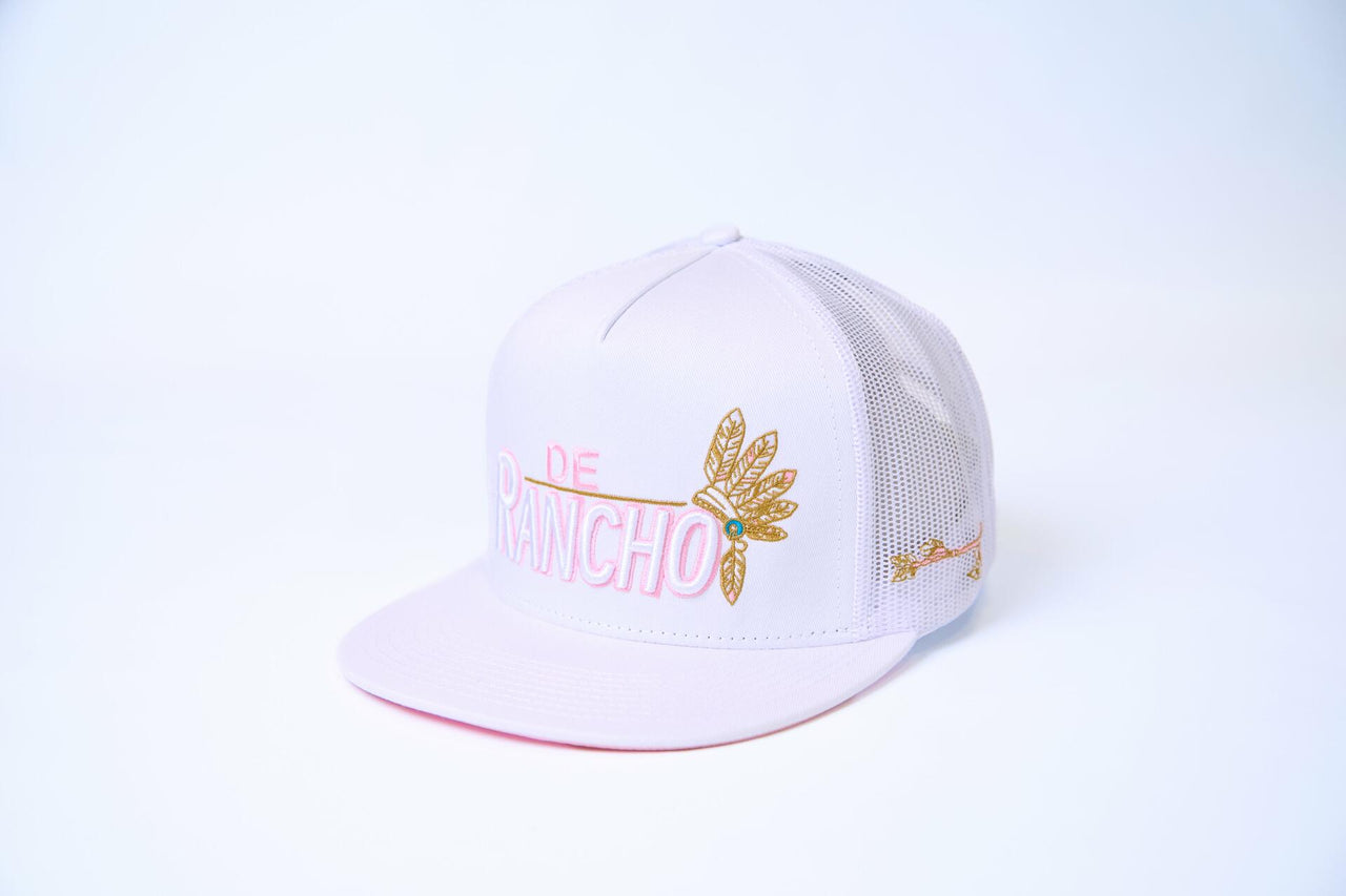 De Rancho Apache Feather Hat (WHITE) Dr061