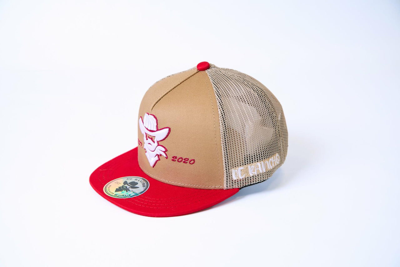 De Rancho Red Cactus Hat Kids (KHAKI/RED) Dr112