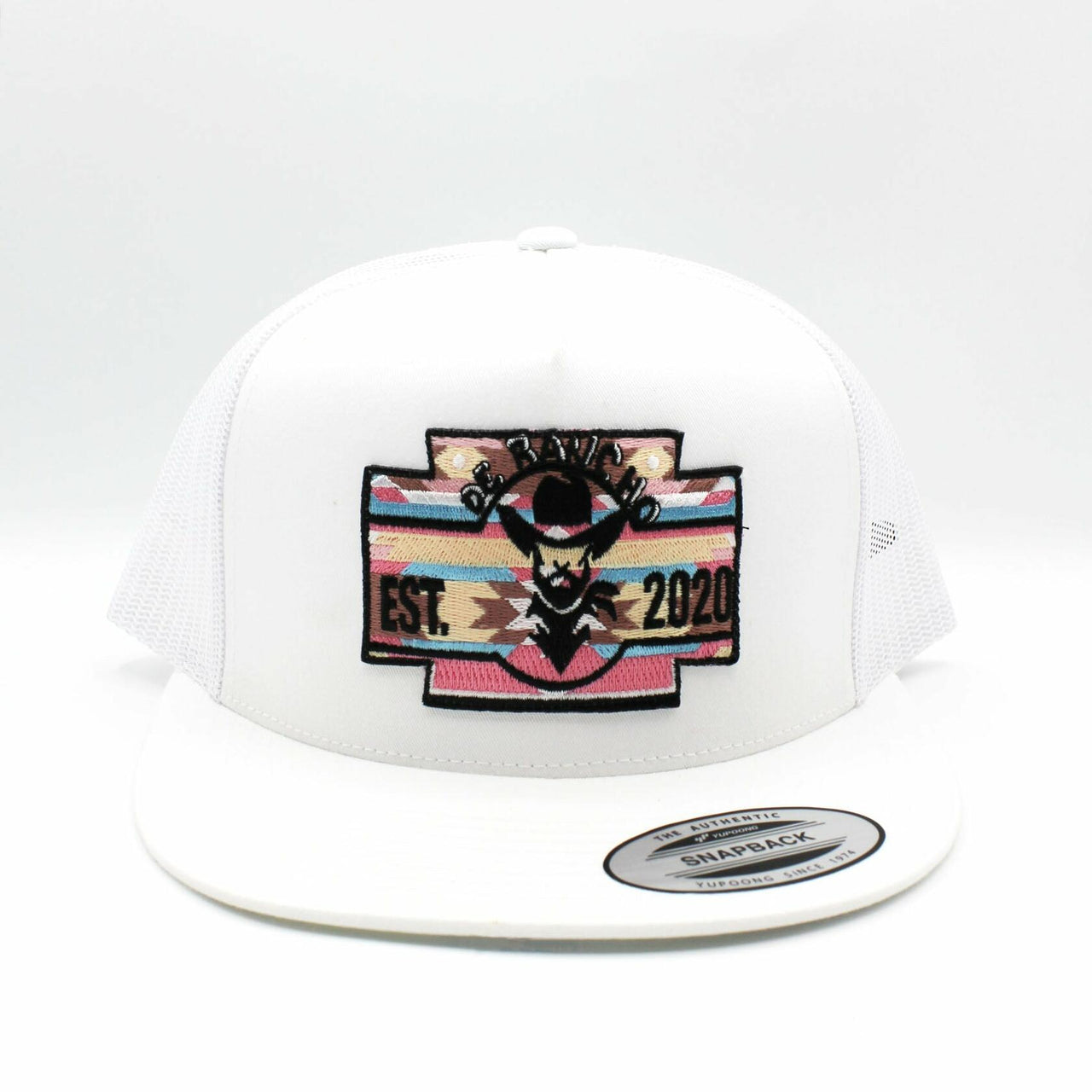 De Rancho Pink Aztec White Hat