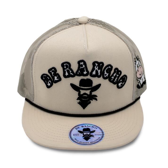 De Rancho Cow Print (KHAKI) Dr079 Hat