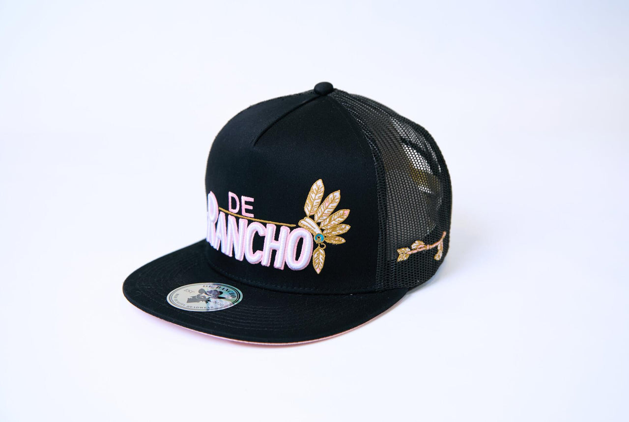 De Rancho Apache Feather Hat (BLACK) Dr063