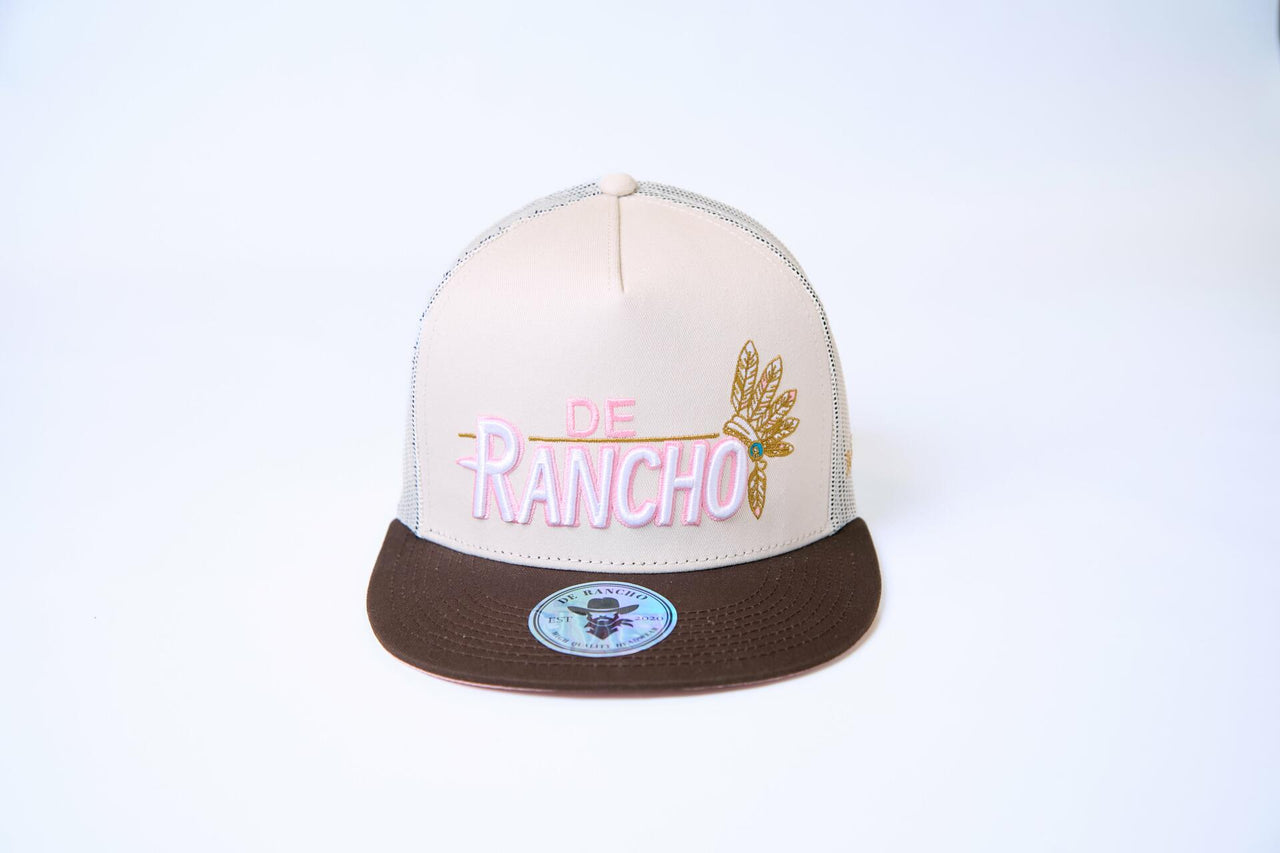 De Rancho Apache Feather Hat (CREAM/BROWN) Dr062