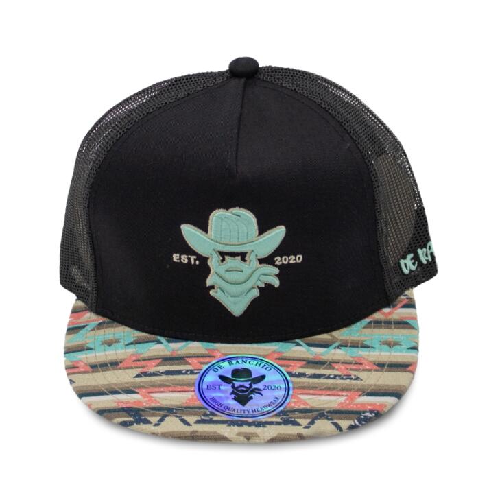 De Rancho Cowboy Mint/khaki Outline Tribal Visor Dr002 Hat