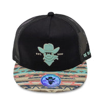 De Rancho Cowboy Mint/khaki Outline Tribal Visor Dr002 Hat
