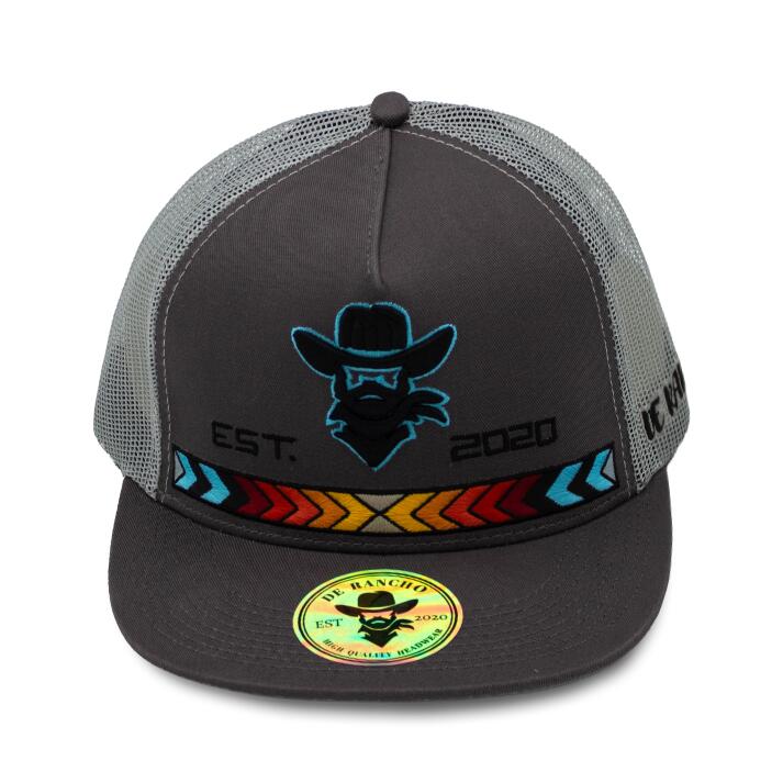 De Rancho Tribal Stripe (GRAY) Dr016 Hat