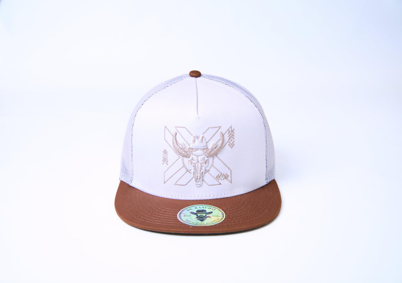 De Rancho X Skull Hat (WHITE/BROWN) Dr180