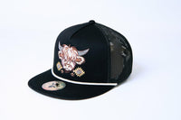 De Rancho Highland Cow #2 Hat (BLACK/BROWN) Dr184