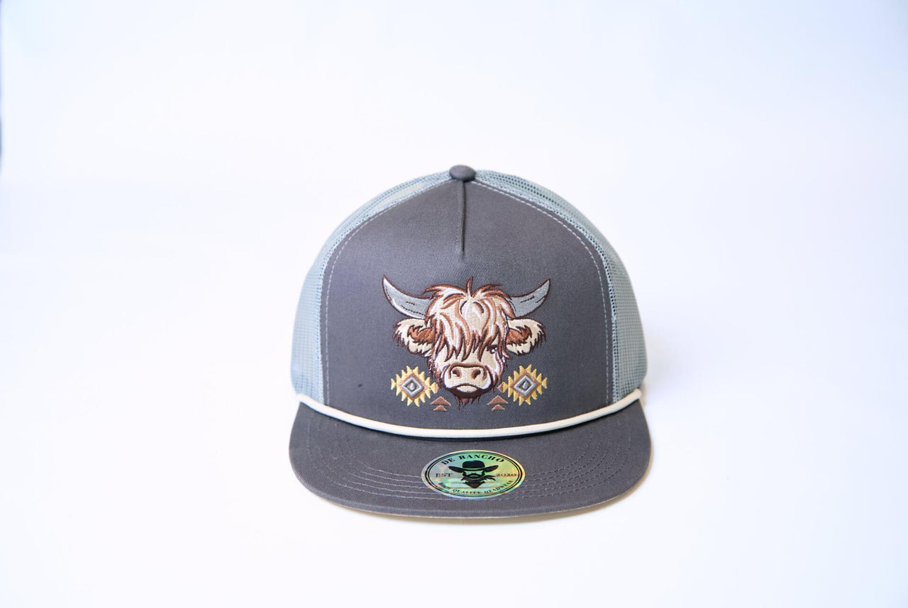 De Rancho Highland Cow #2 Hat (GRAY/CREAM) Dr186