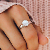 Pura Vida Mother of Pearl Signet Ring