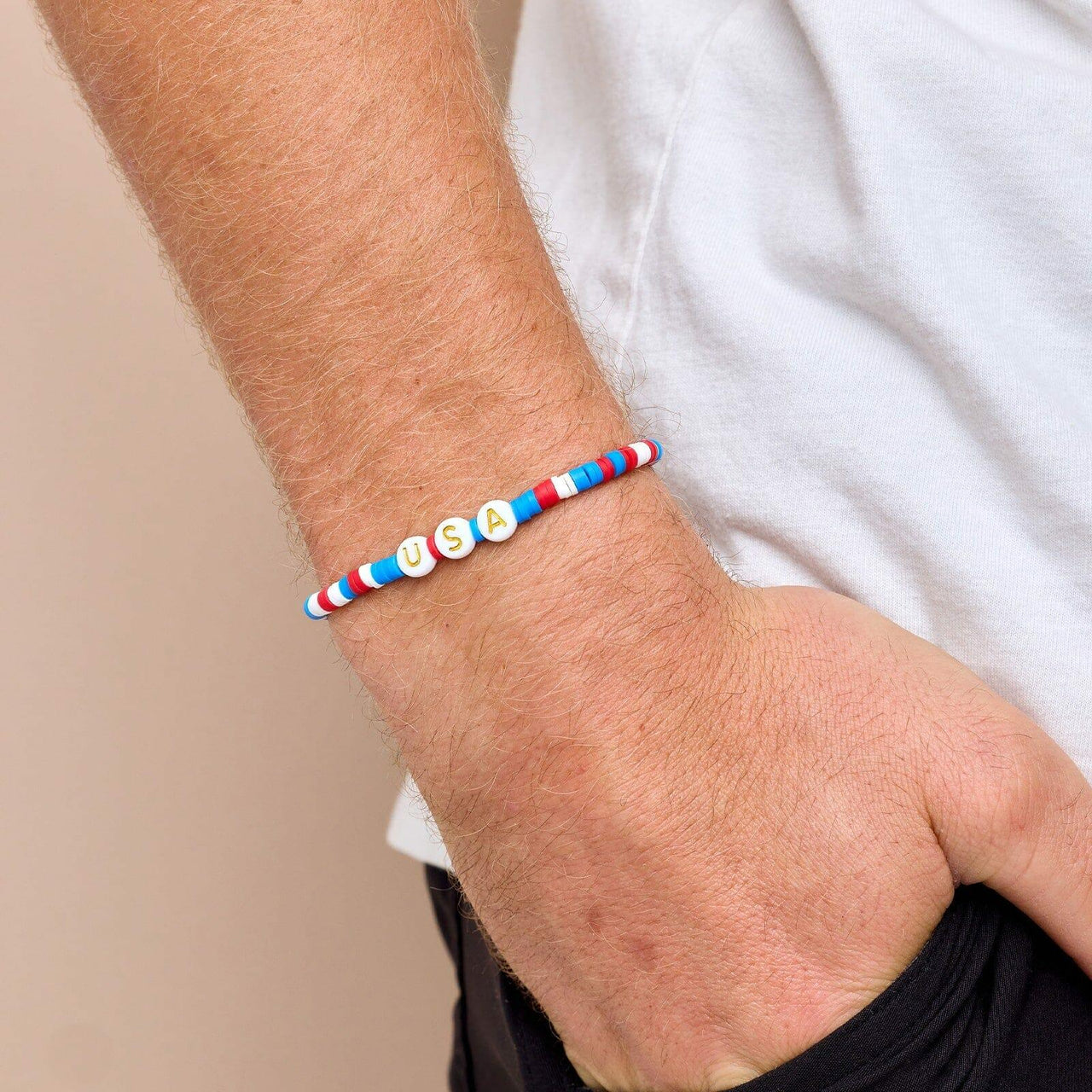 Pura Vida USA Disc Stretch Bracelet