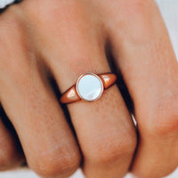 Pura Vida Mother of Pearl Signet Ring