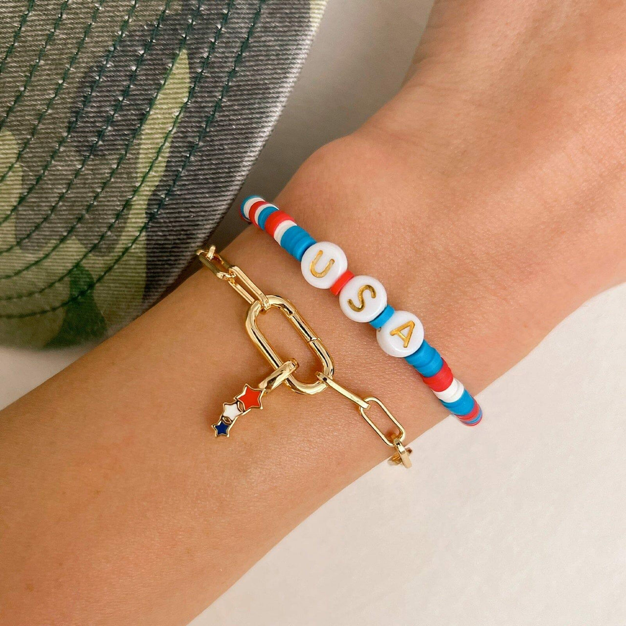 Pura Vida USA Disc Stretch Bracelet