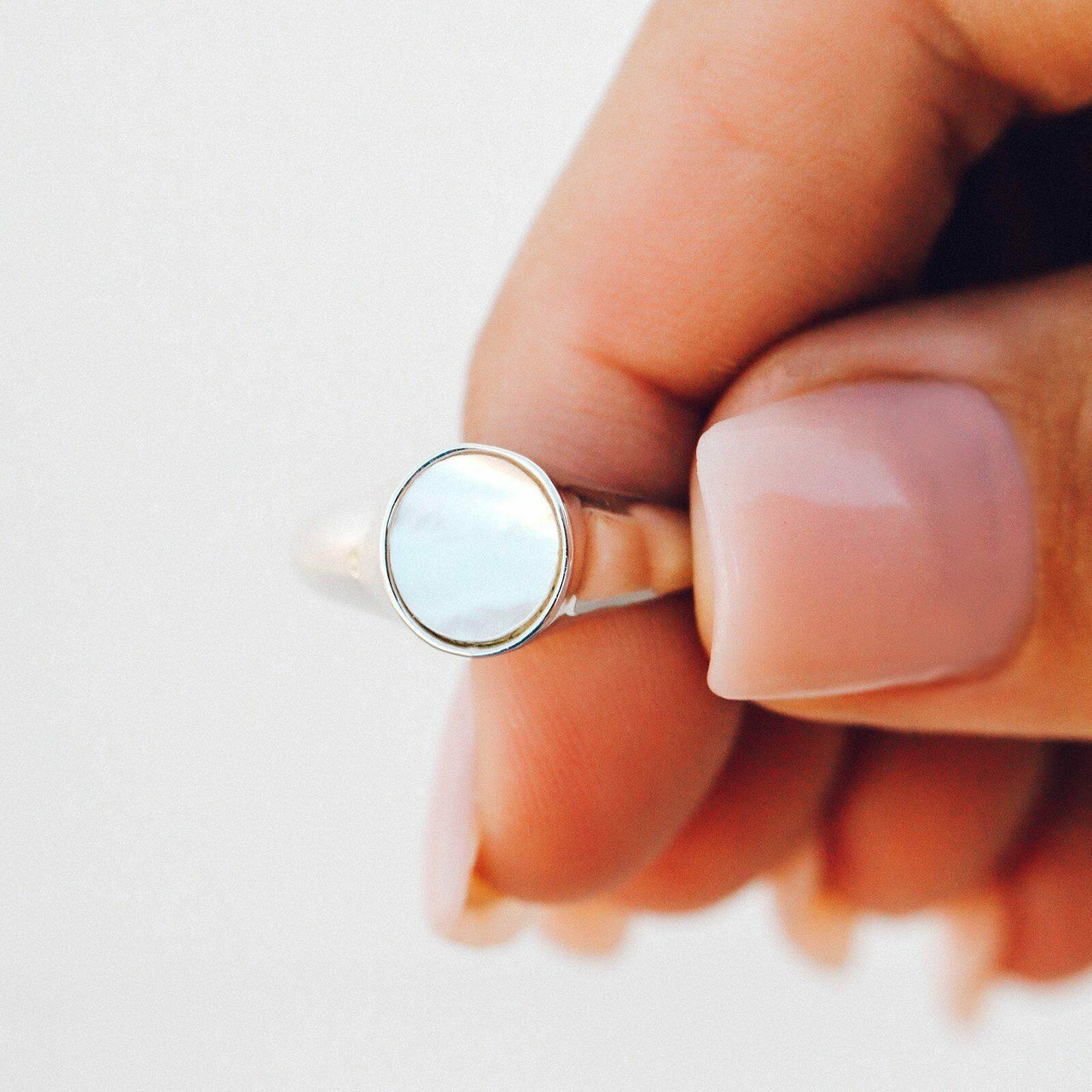 Pura Vida Mother of Pearl Signet Ring