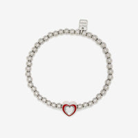 Pura Vida Stone & Enamel Heart Stretch Bracelet