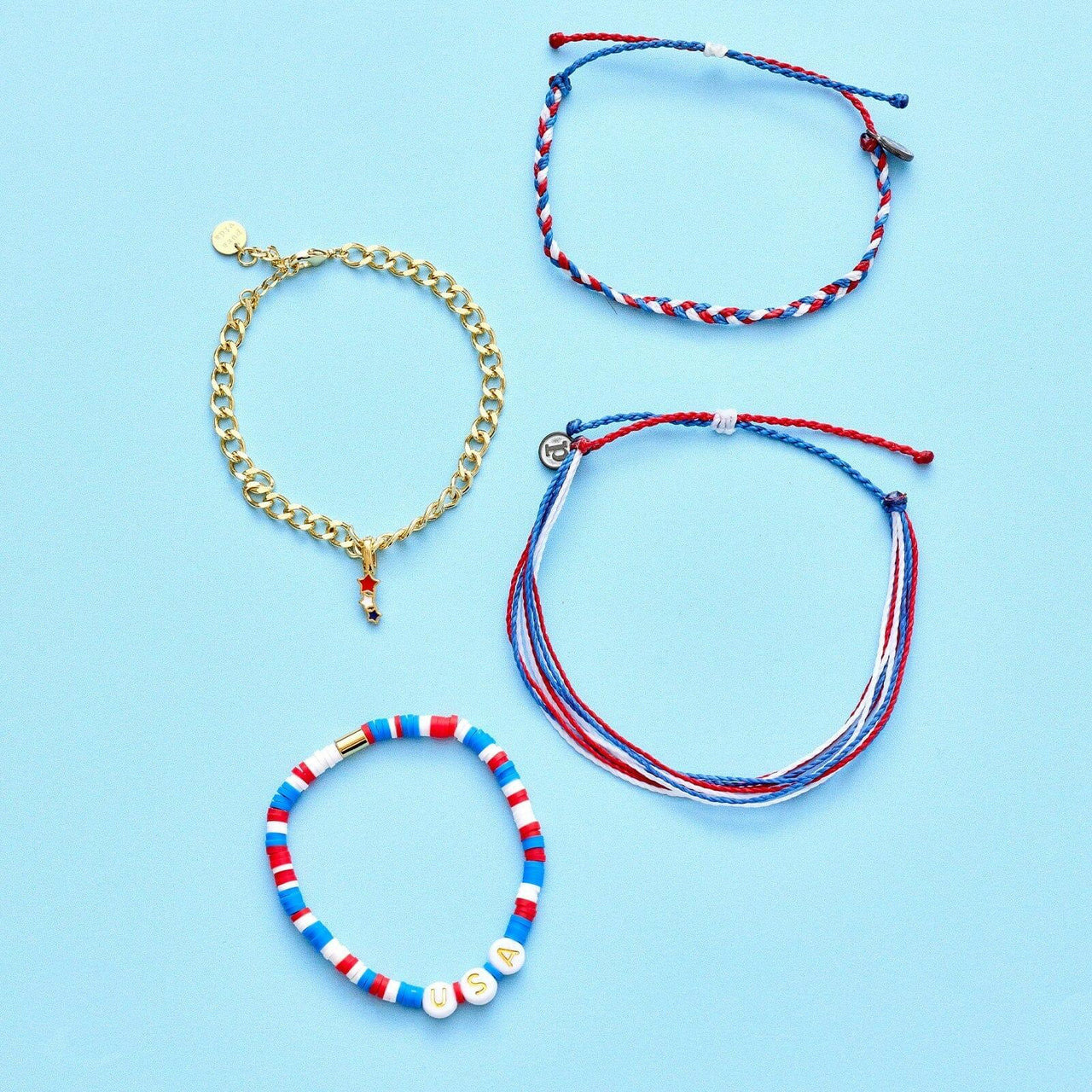 Pura Vida USA Disc Stretch Bracelet