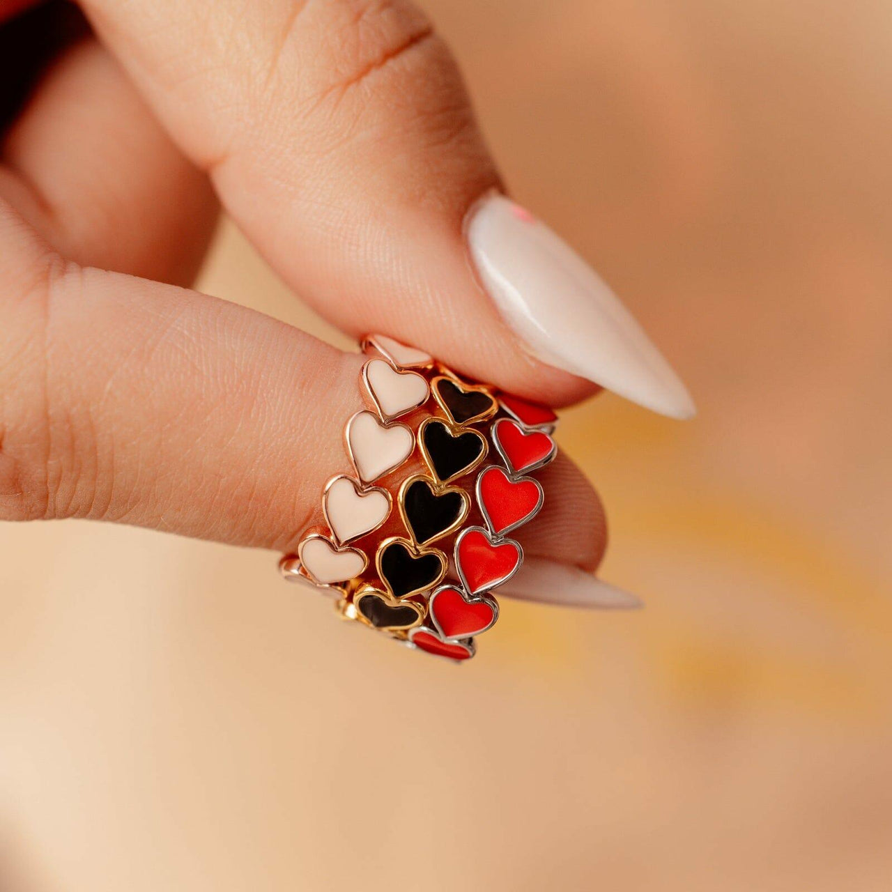 Pura Vida Love Hearts Band Ring