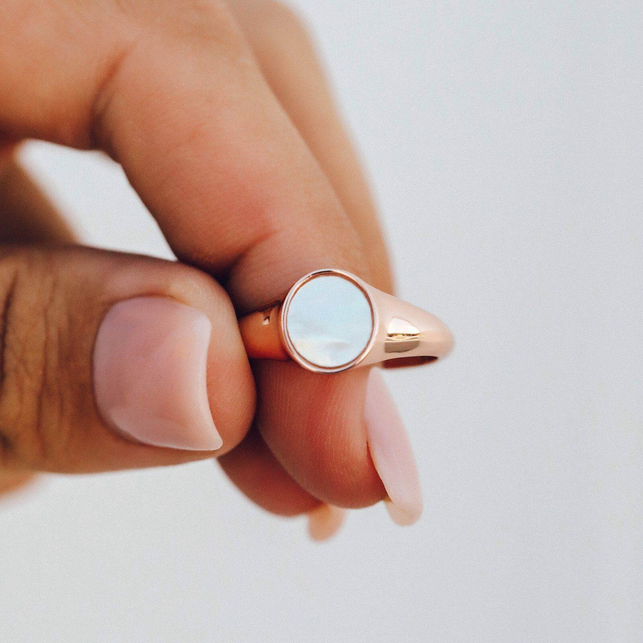 Pura Vida Mother of Pearl Signet Ring