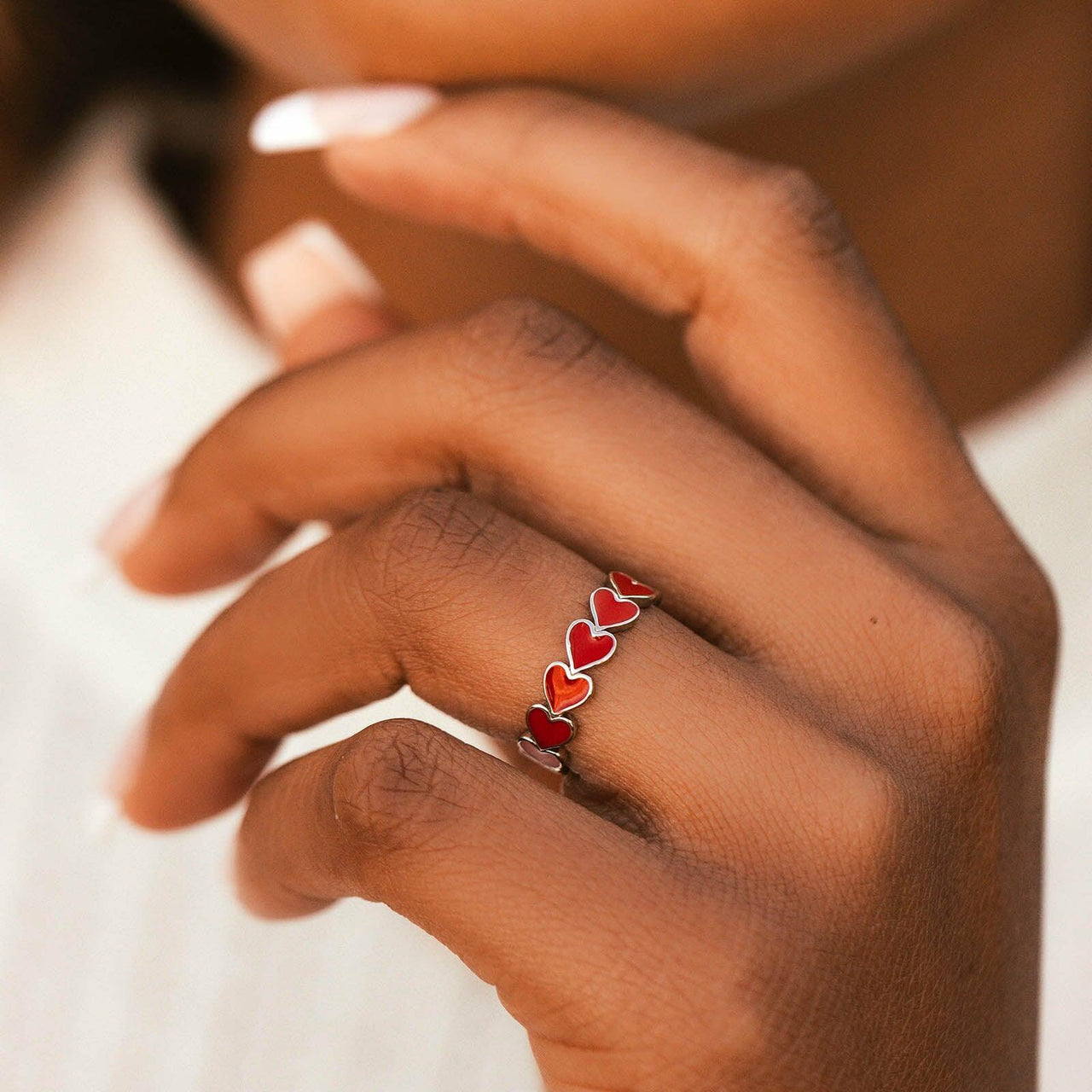 Pura Vida Love Hearts Band Ring