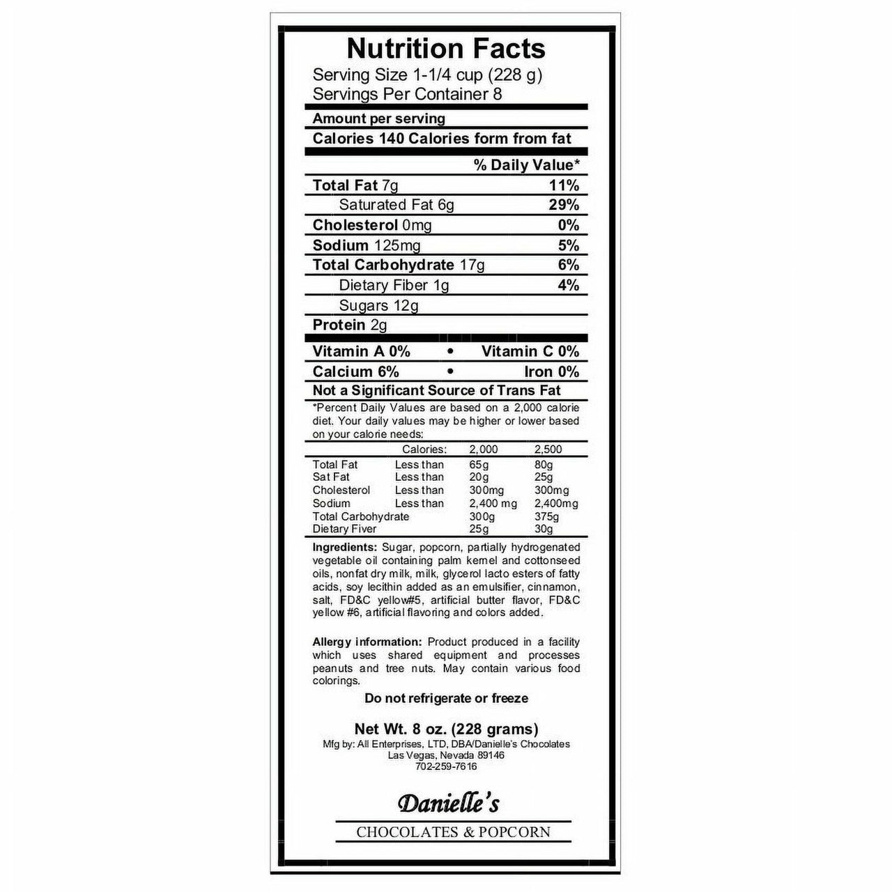 Snowy White Chocolate Popcorn 8 oz.