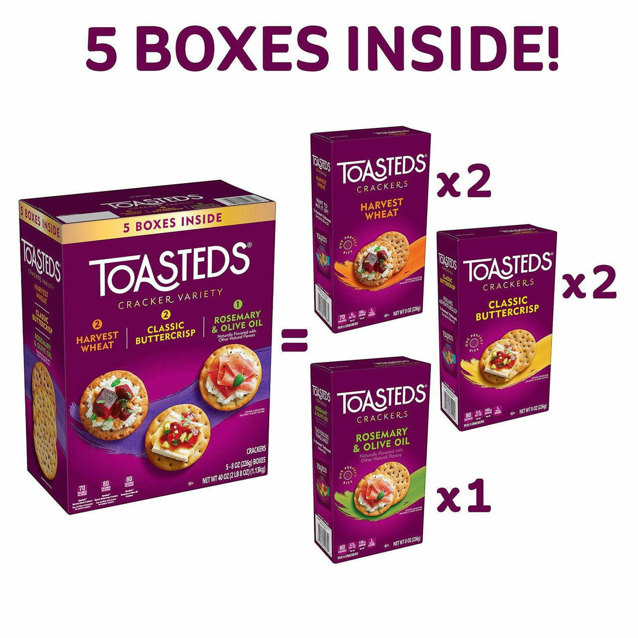Kellogg's Toasted Variety Pack Crackers, 40 oz.