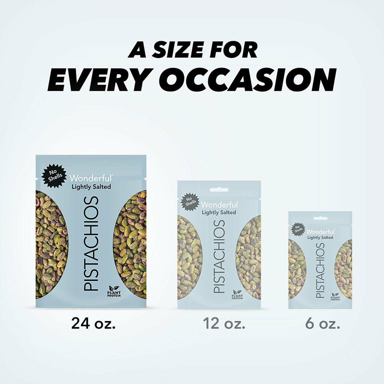 Wonderful Lightly Salted Pistachios, No Shells, 24 oz.