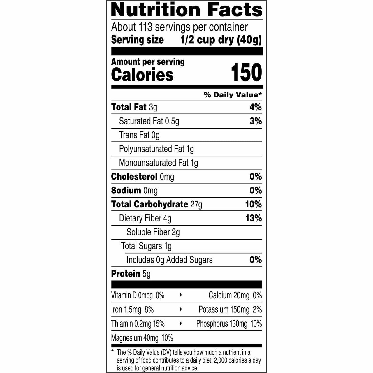 Quaker Old Fashioned Oats, 160 oz.