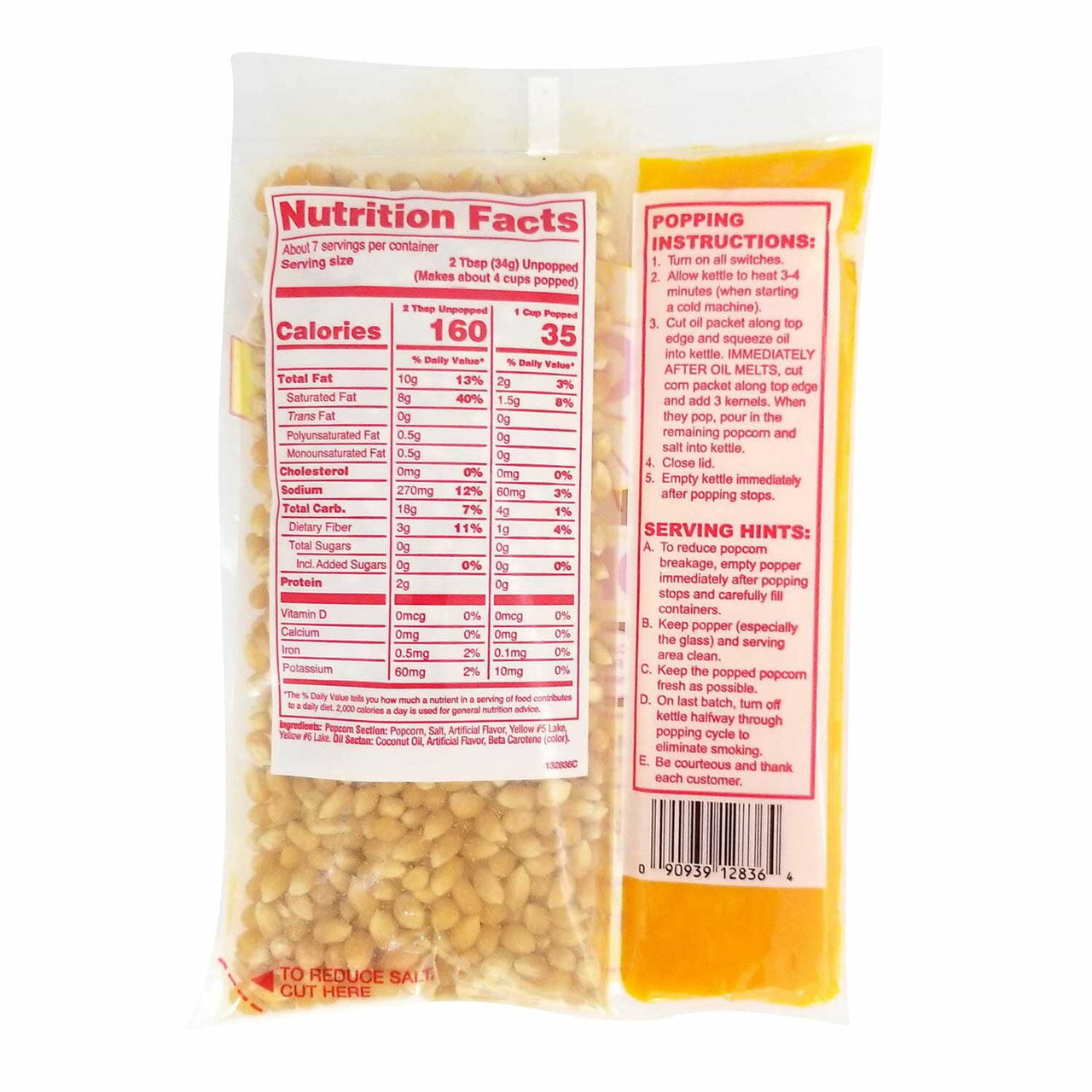 Gold Medal Mega Pop Popcorn Kit, 8 oz., 36 pk.