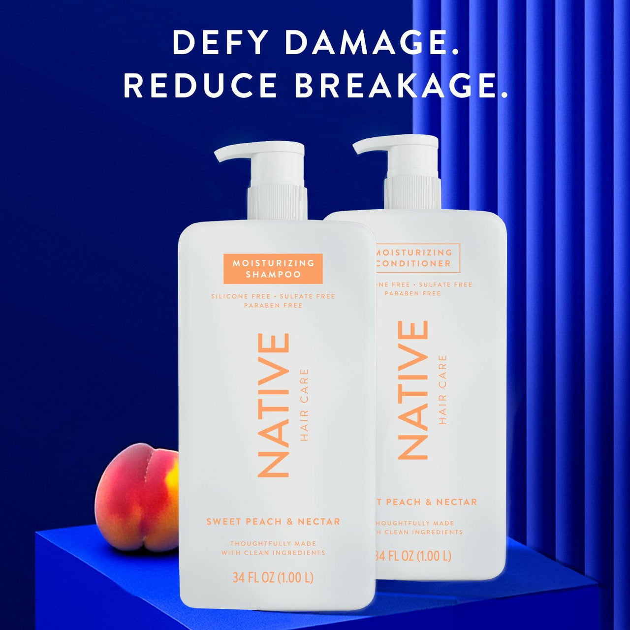Native Sweet Peach & Nectar Shampoo & Conditioner, 34 fl. oz., 2pk.