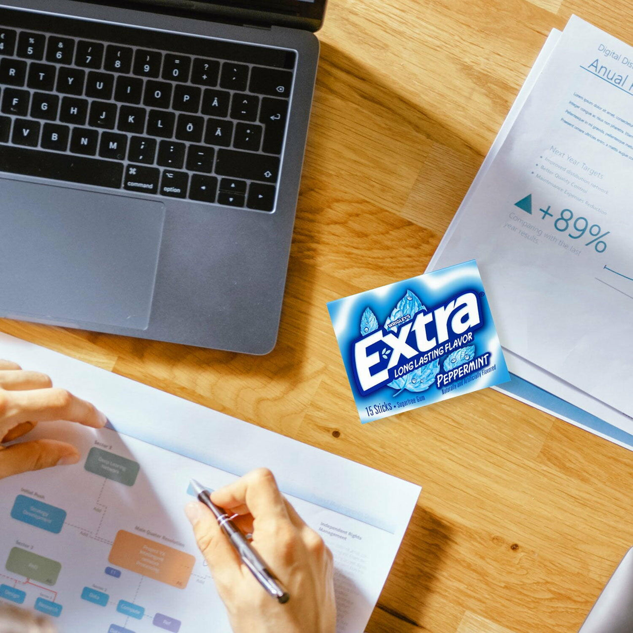 Extra Peppermint Sugar Free Chewing Gum, 15 pcs., 10 pk.