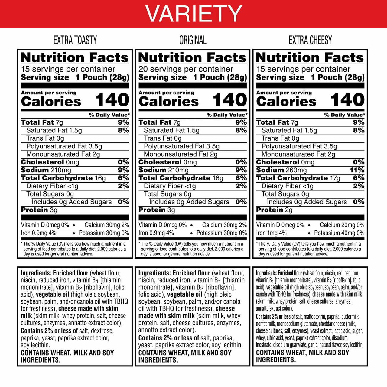 Cheez-It Game Time Mix Variety Pack, 1 oz., 50 pk.