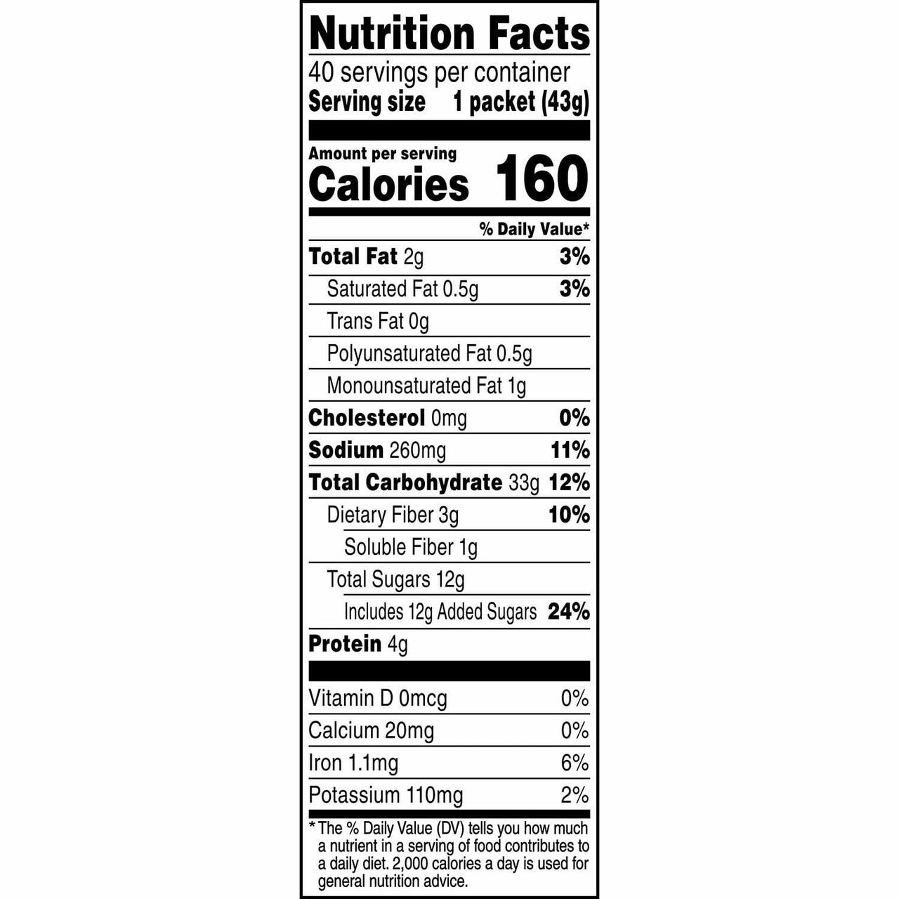 Quaker Instant Oatmeal, Maple Brown Sugar, 1.51 oz., 40 pk.