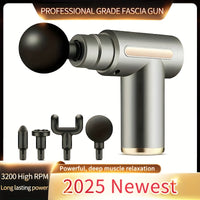 Silent High Torque Massage Gun 4Head Portable Fascial Body Massage Gun  Ultra Compact Rechargeable Handheld Percussion Massager with Silent Brushless Motor High Torque Drive Elegant Design