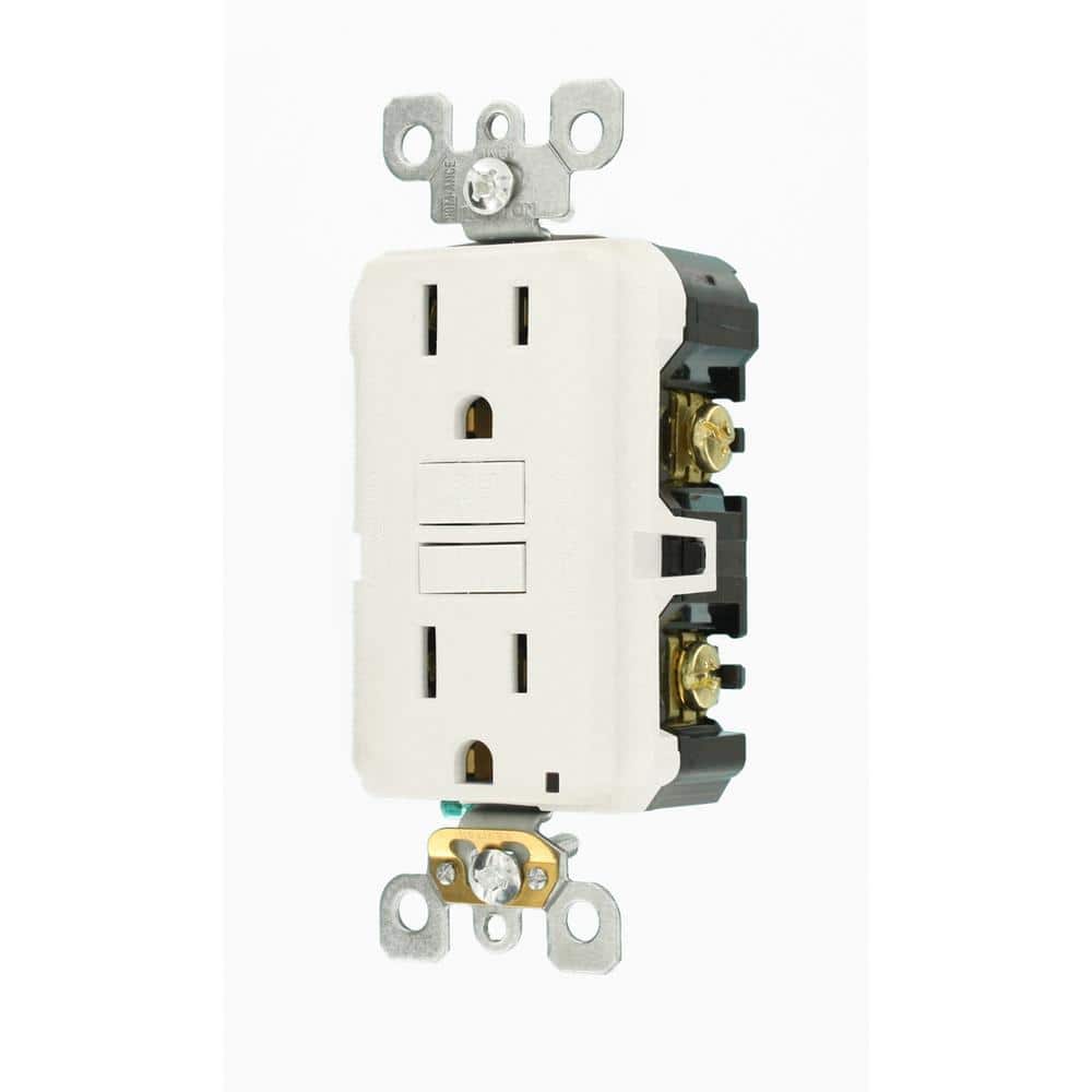 15 Amp 125-Volt Duplex Self-Test Slim GFCI Outlet, White (4-Pack) GFNT1-4W