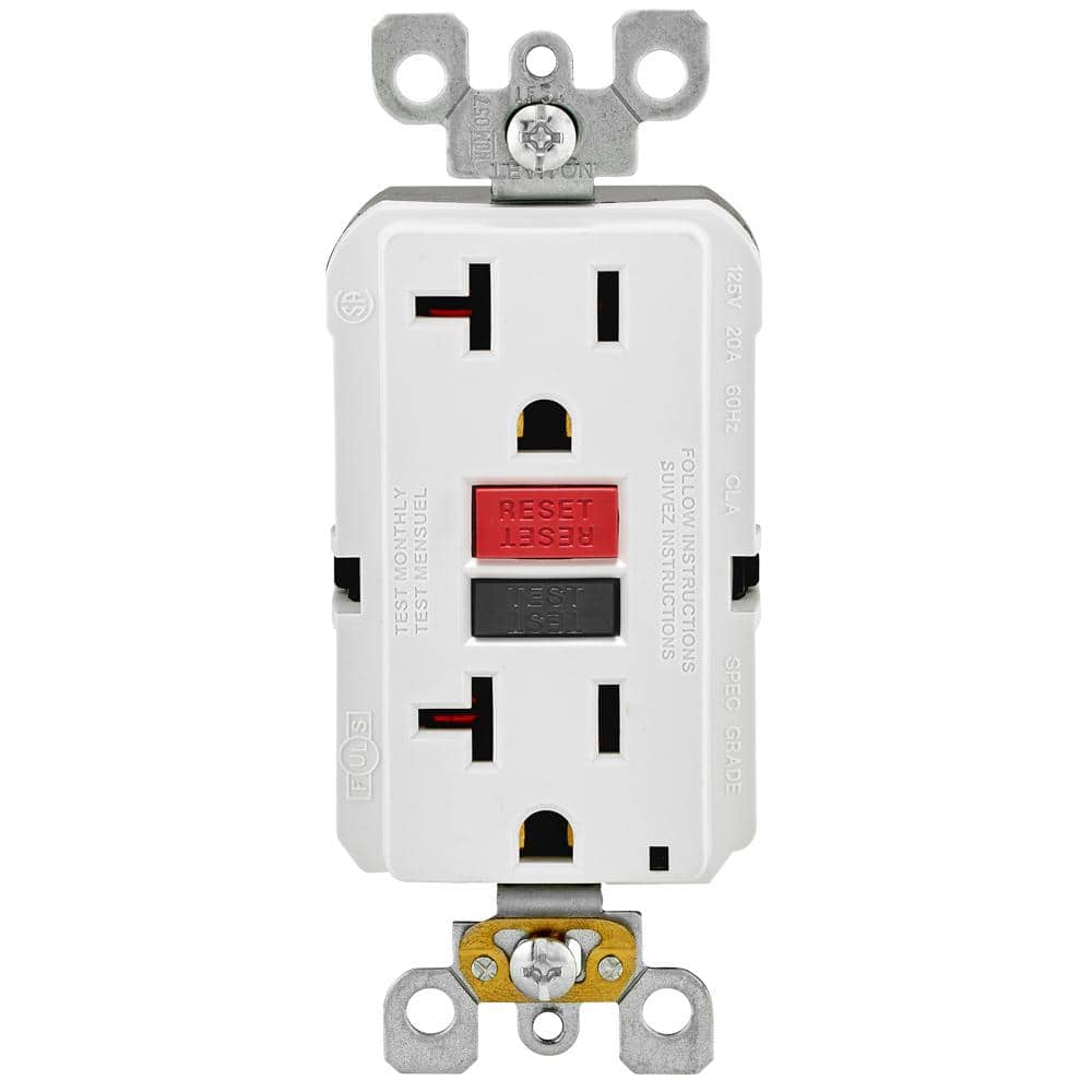 15 Amp 125-Volt Duplex Self-Test Slim GFCI Outlet, White (4-Pack) GFNT1-4W