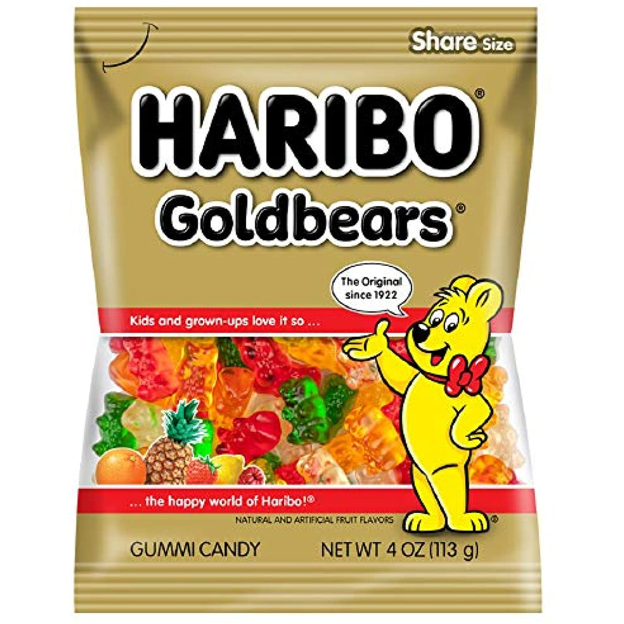 Haribo Gummi Candy, Goldbears, 4 Oz., Pack Of 12