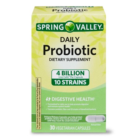 Spring Valley Daily Probiotic Supplement Delayed Release Capsules, 30 Count