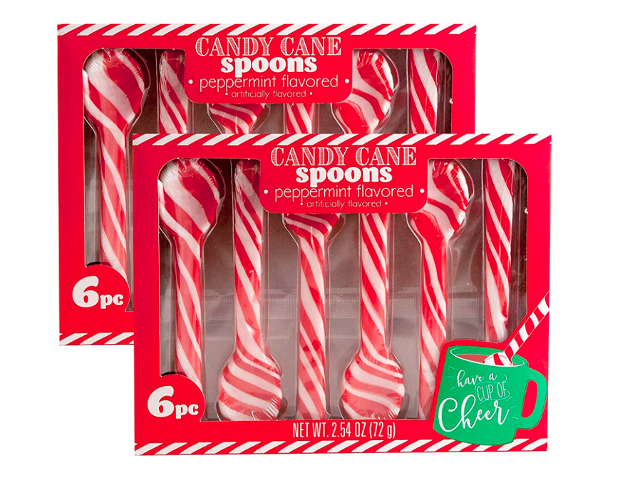 12 Pack - Edible Peppermint Candy Cane Spoons